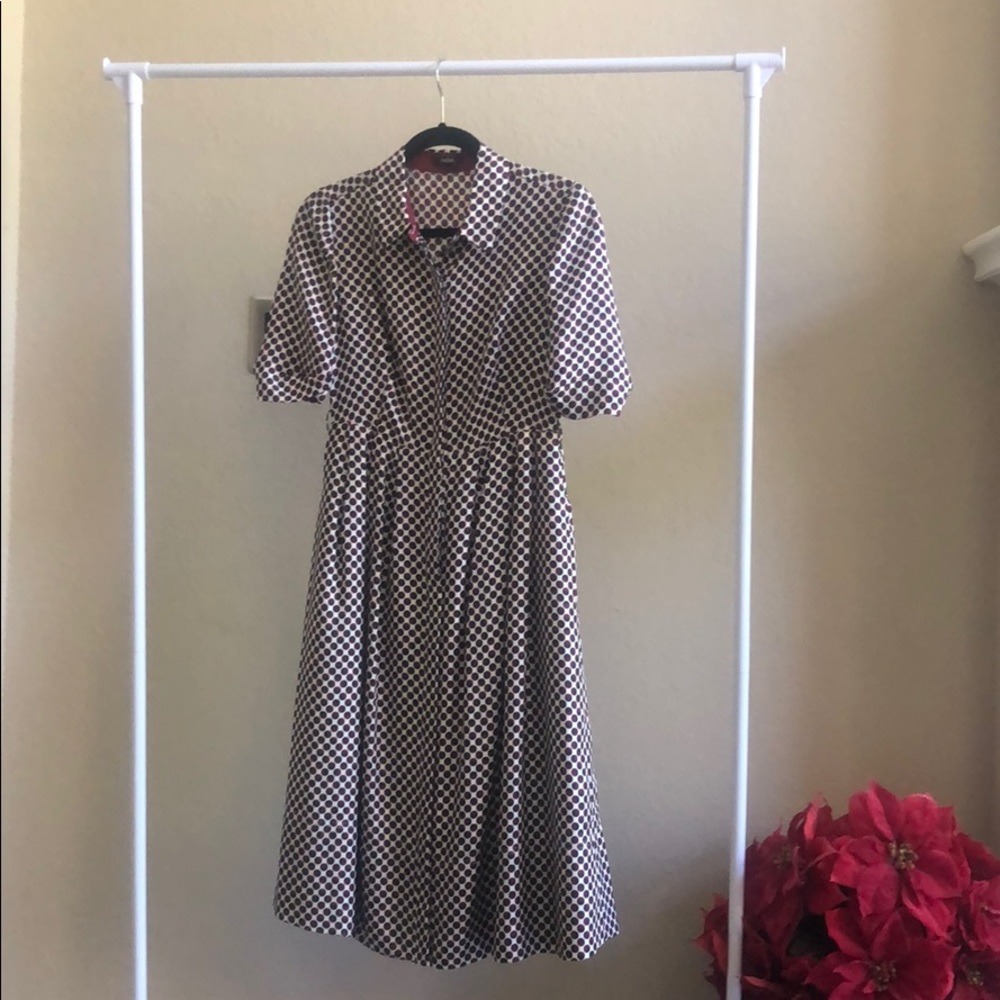 Silk dress with dotted pattern